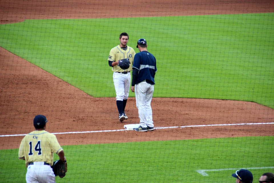 May 2017 GT vs. UGA baseball - Trevor Craport at third