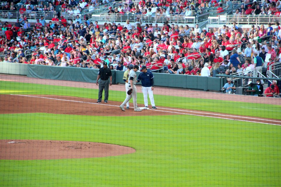 May 2017 GT vs. UGA baseball - Ryan Peurifoy at first 3