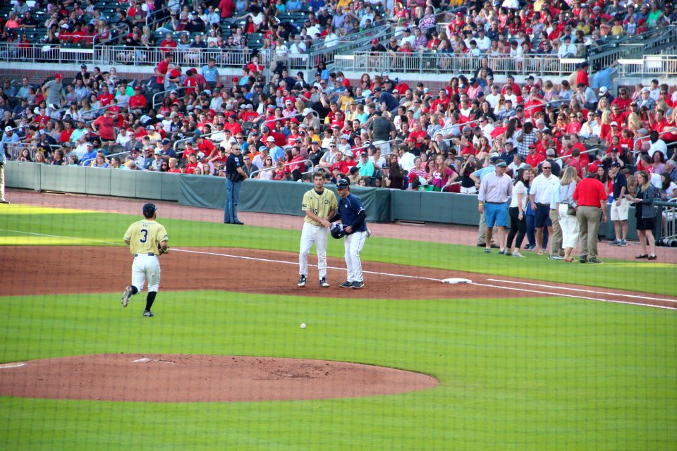 May 2017 GT vs. UGA baseball Kel Johnson at 1B