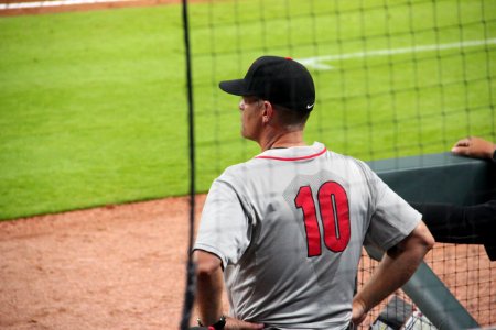 May 2017 GT vs. UGA baseball - Scott Stricklin in dugout