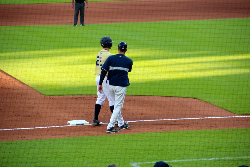 May 2017 GT vs. UGA baseball - Bryan Prince with Trevor Craport