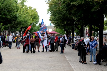 Monarchist protest in front of the Russian embassy in Berlin 2020-08-28 02