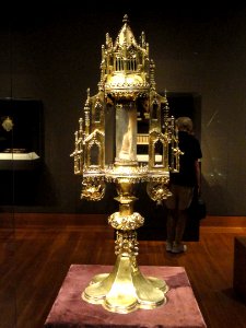 Monstrance with a Relic of Saint Sebastian, 1484 AD, German, Lower Saxony, Brunswick, gilded silver and rock crystal - Cleveland Museum of Art - DSC08535