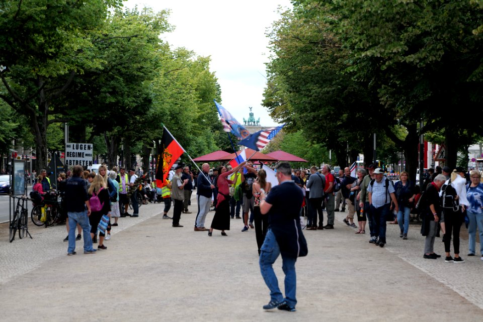 Monarchist protest in front of the Russian embassy in Berlin 2020-08-28 01