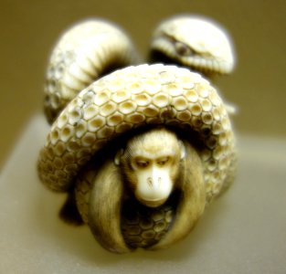 Monkey and snake netsuke - Fairbanks Museum and Planetarium - DSC04342