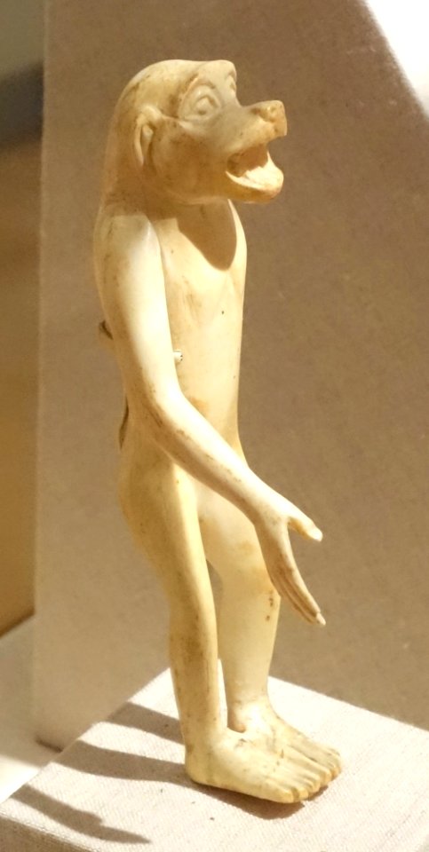 Monkey - Egypt, probably Thebes, New Kingdom, late Dynasty XVIII, reign of Tutankhamun, c. 1336-1327 BC, ivory - Brooklyn Museum - Brooklyn, NY - DSC08731