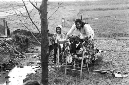 Momenteel verblijft er in de omgeving van Almere een groep zigeuners die in afwa, Bestanddeelnr 931-2291