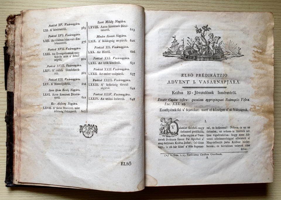 Molnár János - Vasárnapi prédikációk, tartalomjegyzék (1777) (Sunday preachings, contents) 3