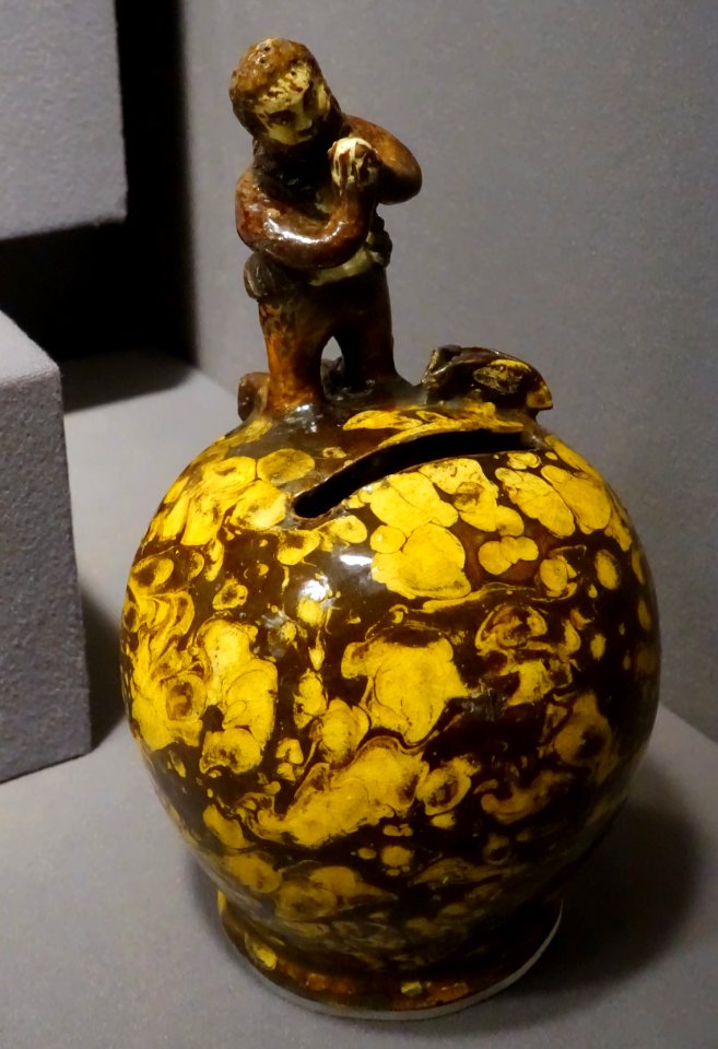 Money box, perhaps Slovakia, early 1800s, ceramic - Museum of Anthropology, University of British Columbia - DSC08809