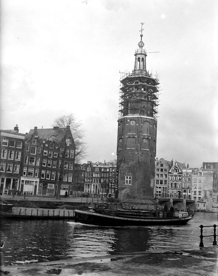 Montelbaanstoren Amsterdam in de steigers, Bestanddeelnr 902-4747