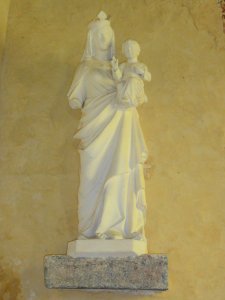 Mont-de-l'If (Seine-Maritime) église, statue Vierge à l'Enfant