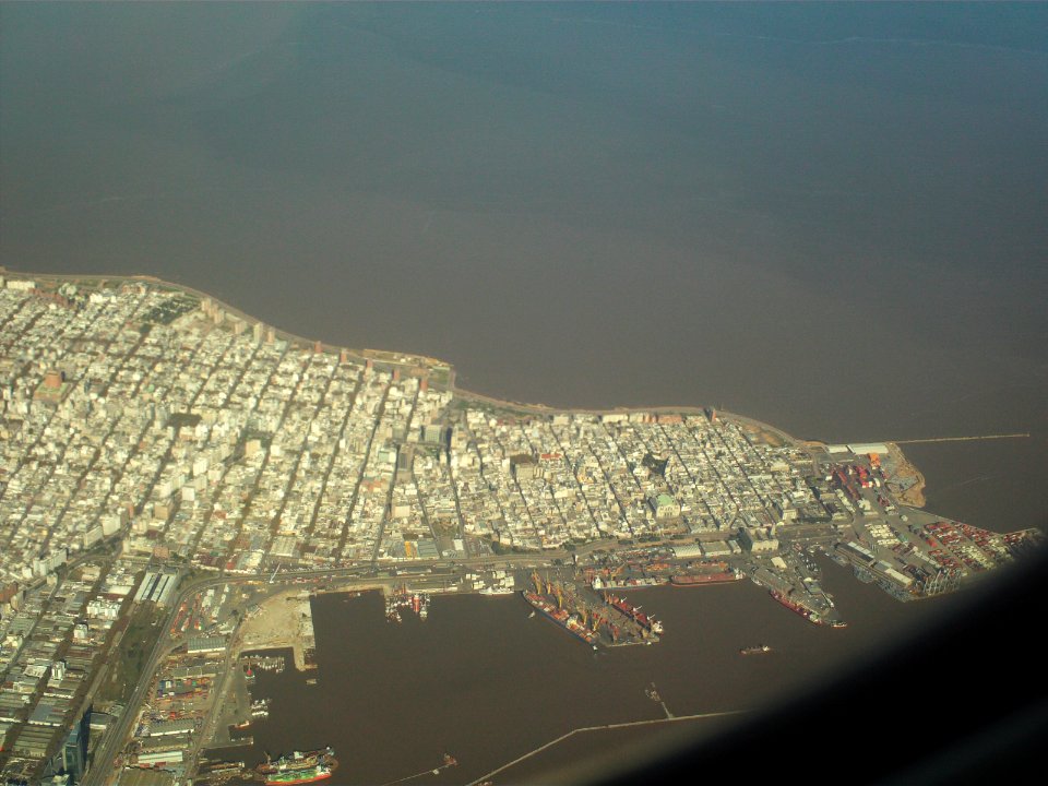 Montevideo old town from air