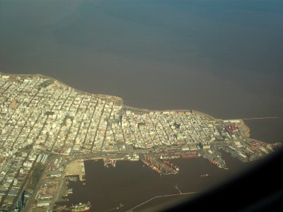 Montevideo old town from air