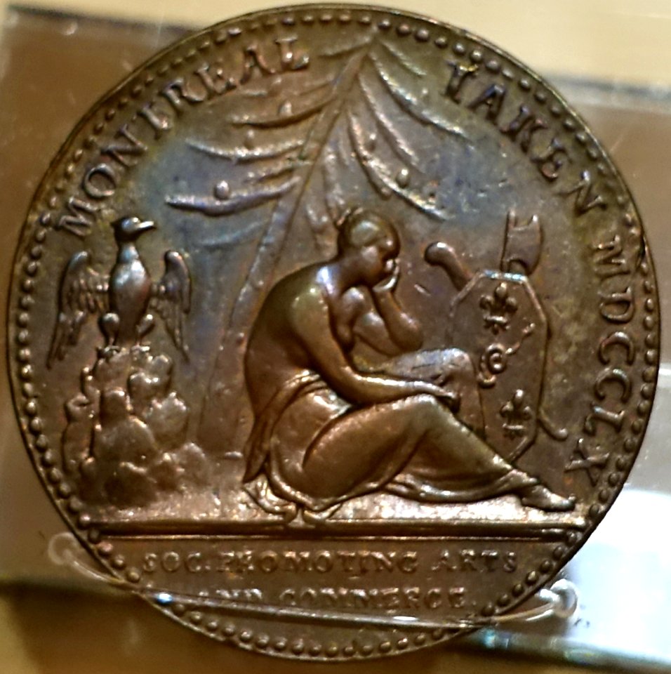 Montreal Taken medal, British, 1760, bronze - Château Ramezay - Montreal, Canada - DSC07476
