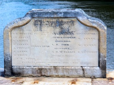 Monocacy Aqueduct Dedicatory Inscription on C and O Canal