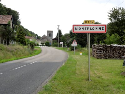 Montplonne (Meuse) city limit sign