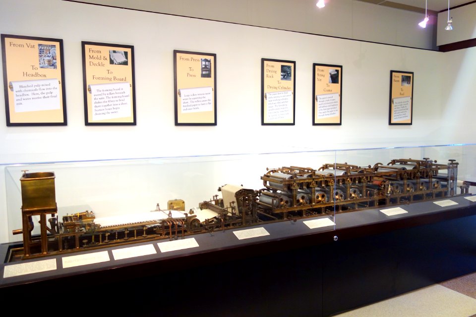 Model paper mill, view 1, Papierfabrik Gmbh, vorm Bruder Kammerer, Osnabruck, manufactured for Parsons & Whittemore - Robert C. Williams Paper Museum - DSC00683