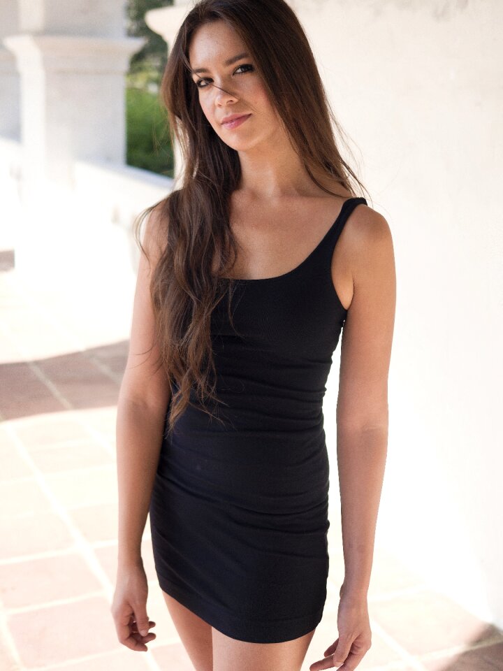 Long hair sexy tight dress