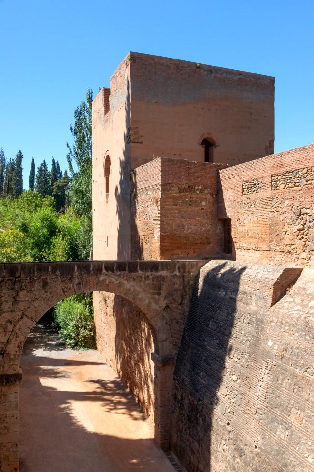 Moat Aqueduct Tower Alhambra Granada Spain