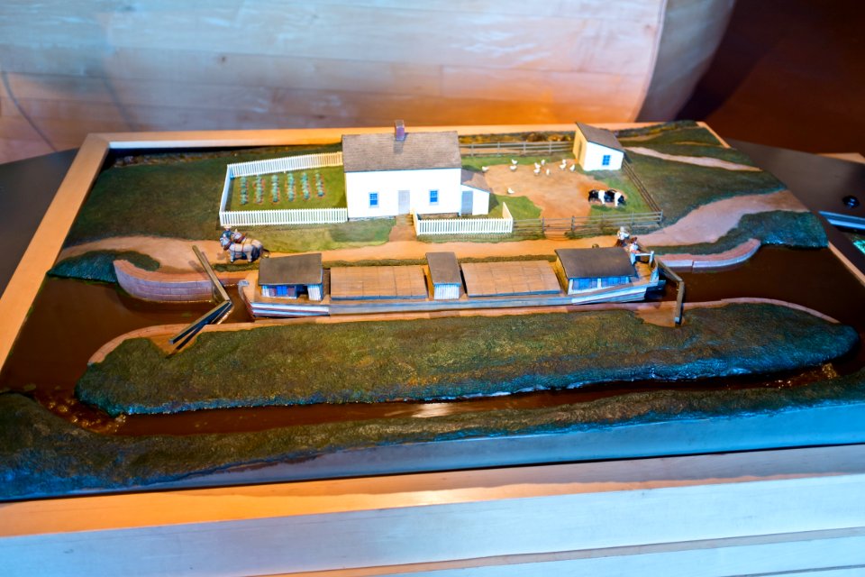 Model Canal boat in Lift Lock for Chesapeake and Ohio Canal