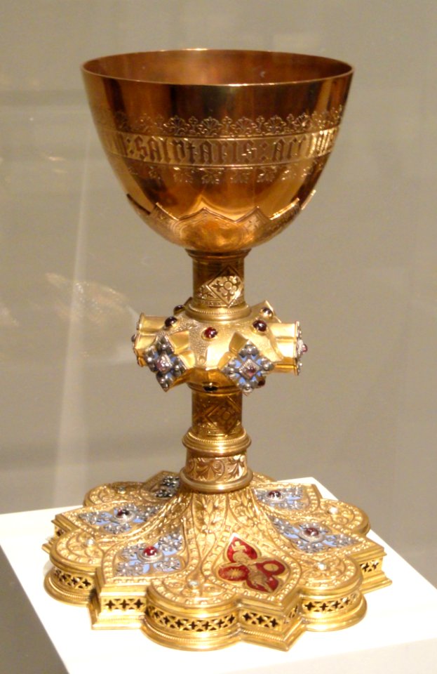 Model Chalice, c. 1849, designed by Augustus Welby Northmore Pugin, made by John Hardman & Co, Brirmingham, England, base metal, gilt and set with enamels and semiprecious stones- Art Institute of Chicago - DSC09860