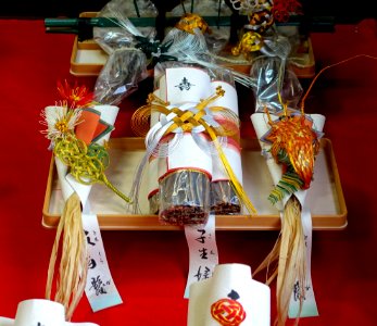 Mizuhiki engagement gifts - Exhibition Room - Shinise Kinenkan Museum - Nagamachi - Kanazawa, Japan - DSC00257