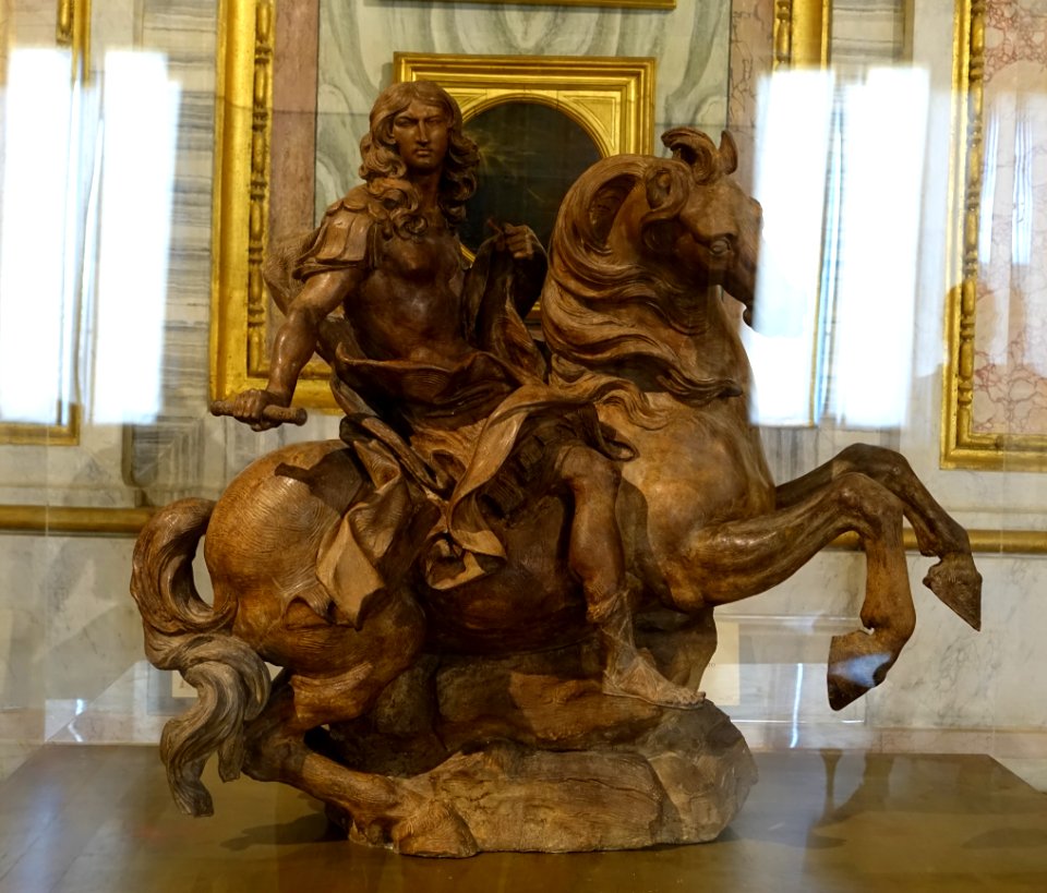 Model for an equestrian monument to Louis XIV of France, by Gian Lorenzo Bernini, 1669-1670, terracotta - Galleria Borghese - Rome, Italy - DSC04698