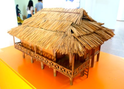 Model house, White Thai, view 2 - Vietnam Museum of Ethnology - Hanoi, Vietnam - DSC02777