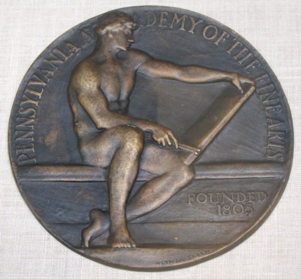 Model for obverse of the Jennie Sesnan Prize medal by Lyman Säyen, bronze