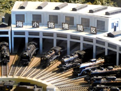 Model of Roundhouse of The Umekoji Rolling Stock Yard at The Diorama Kyoto Japan 03