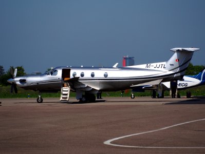 M-JJTL Pilatus PC-12-47 at Rotterdam The Hague Airport (RTM - EHRD)