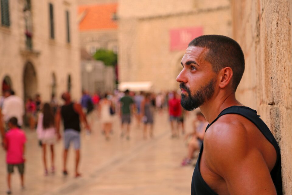 Beard handsome summer