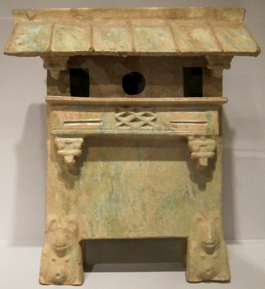 Model of a house, Han dynasty, earthenware with glaze, Honolulu Museum of Art