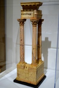 Model of classical columns, artist unknown, Italy, c. 1830, marble - Peabody Essex Museum - DSC06956