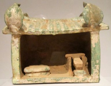 Model of a mill, Han dynasty, earthenware with glaze, Honolulu Museum of Art