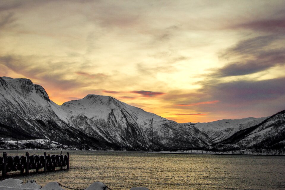 Fjord sunset port
