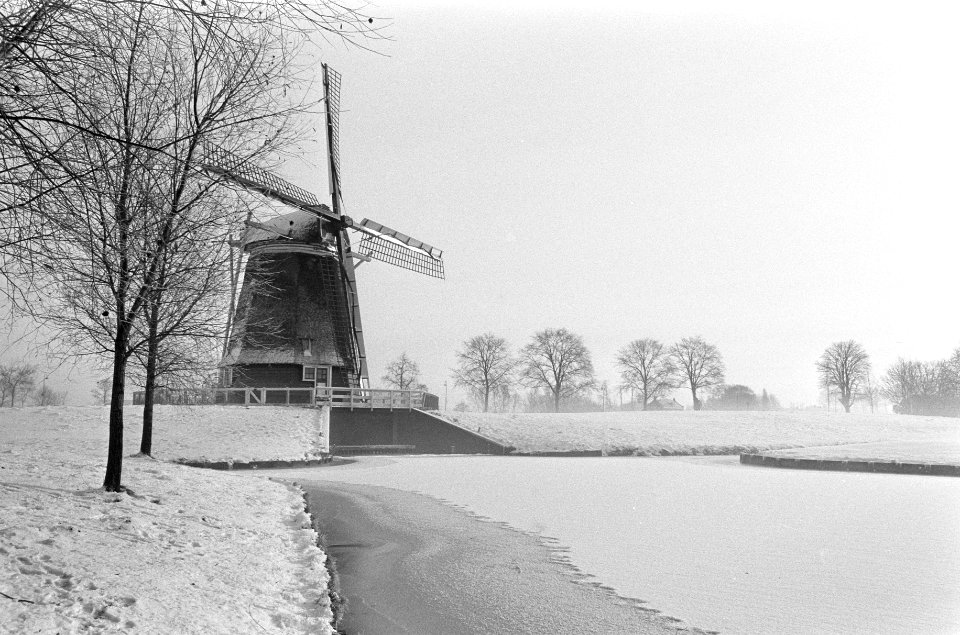 Molen bij de Kalfjesslaan in de sneeuw, Bestanddeelnr 926-8642