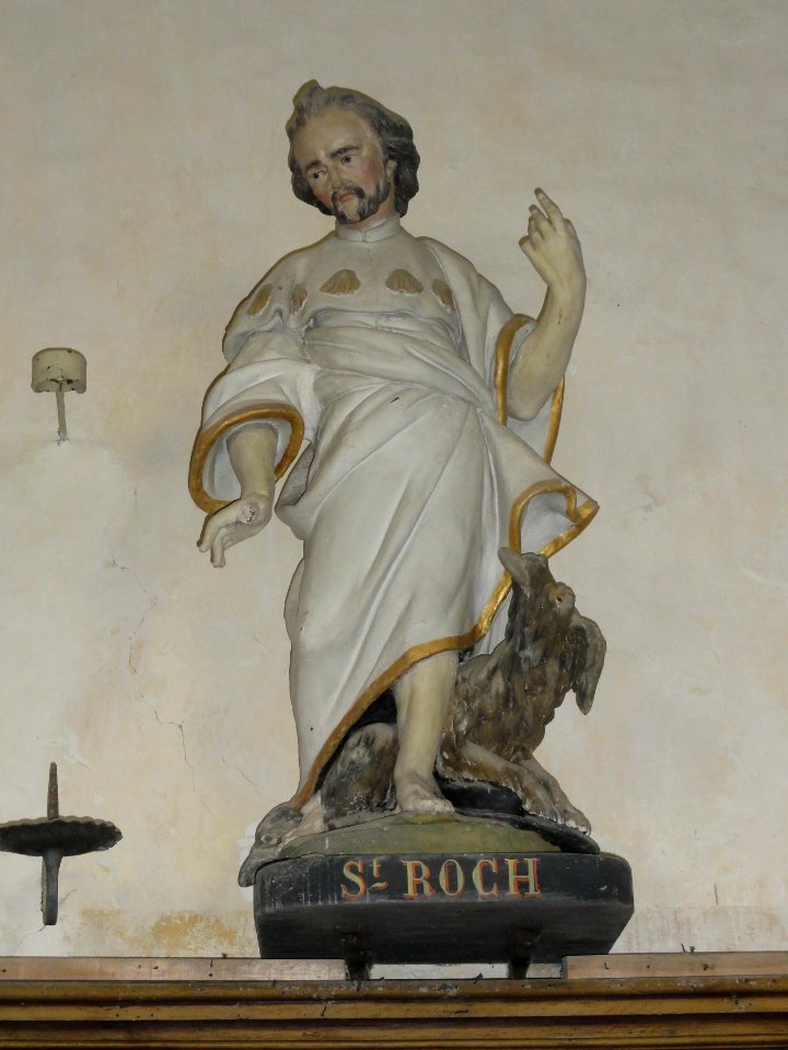 Moitron-sur-Sarthe (Sarthe) église, statue saint Roch