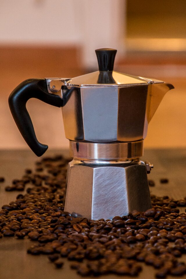 Old italian coffee machine make coffee italy
