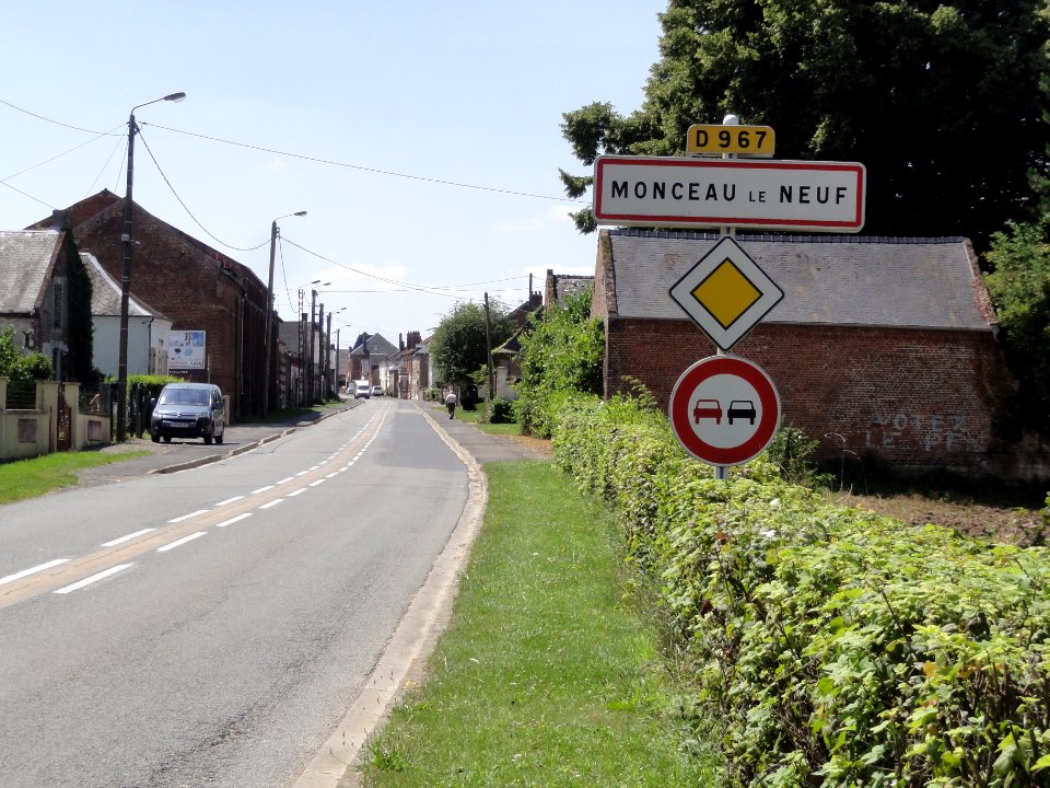 Monceau-le-Neuf-et-Faucouzy (Aisne) City limit sign Monceau le Neuf