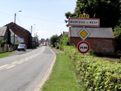 Monceau-le-Neuf-et-Faucouzy (Aisne) City limit sign Monceau le Neuf