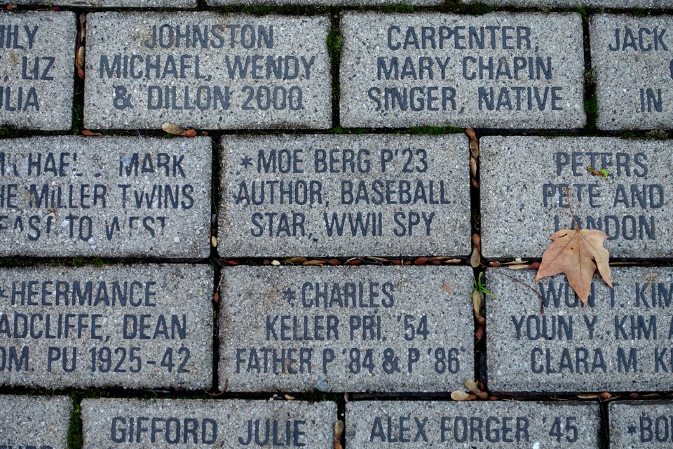 Moe Berg memorial brick - Palmer Square - Princeton, NJ - DSC00887