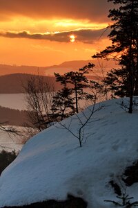 Snow sun landscape photo