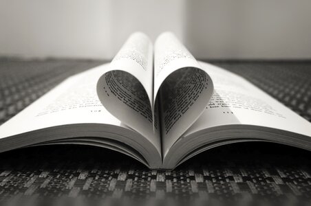 Book page heart