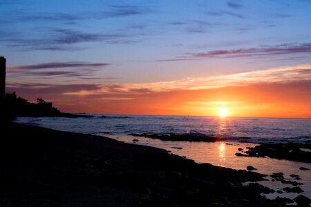 Sunset horizon sea photo