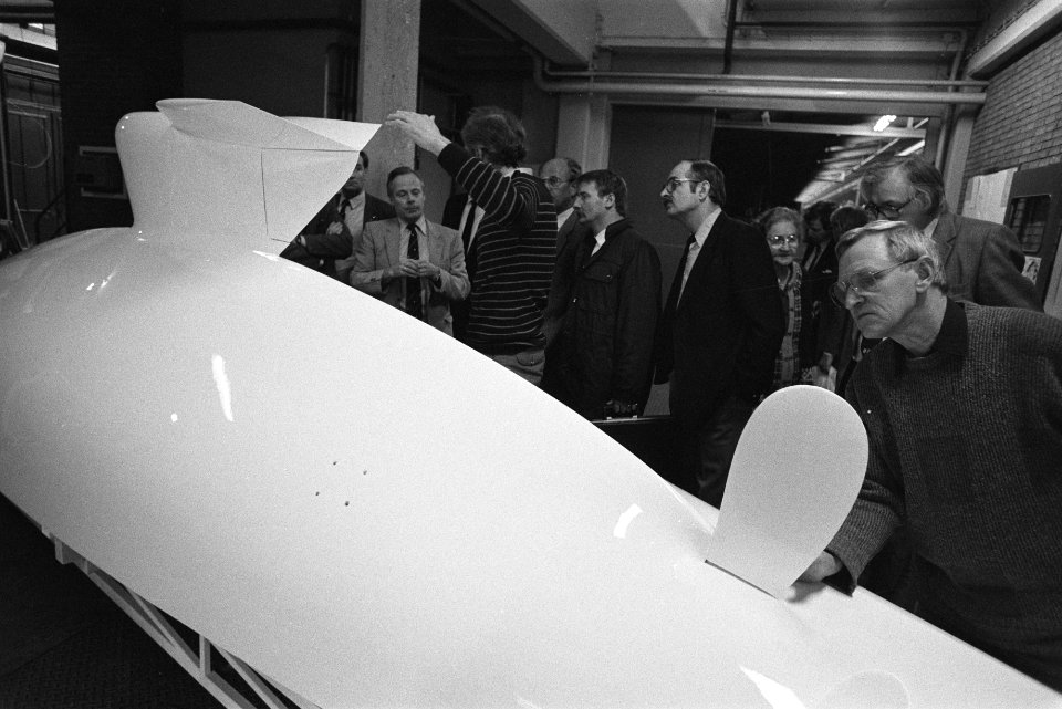 Model van kiel van zeiljacht Australia II ( Americas Cup 83 ) in het Marin i, Bestanddeelnr 932-8733