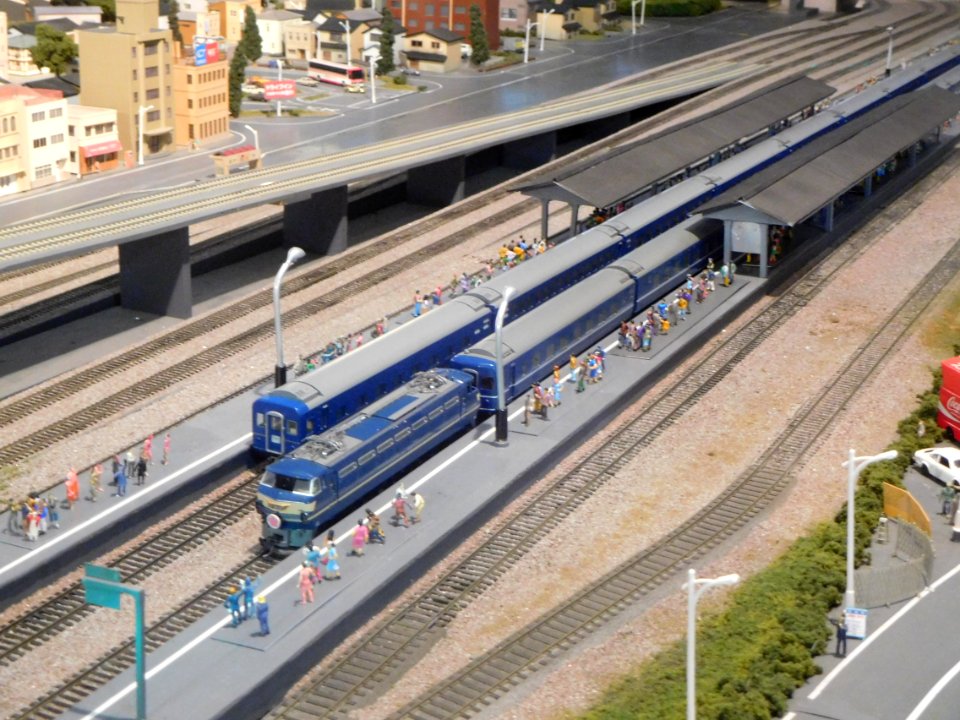 Models of Blue Trains at The Diorama Kyoto Japan 01