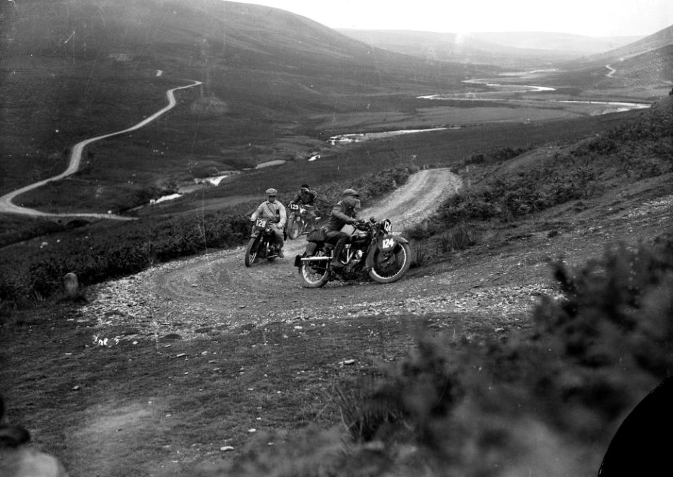 Motorcycle racing in Rhayader on the old road to Aberystwyth (1294272)