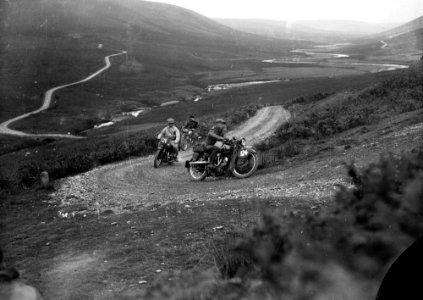 Motorcycle racing in Rhayader on the old road to Aberystwyth (1294272)