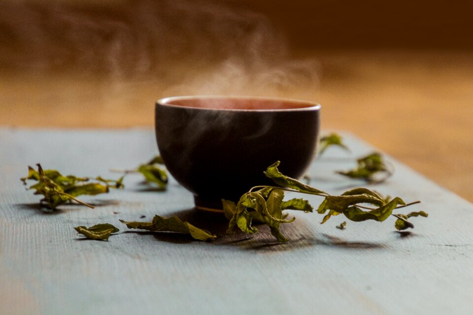 Steam hot tea teatime